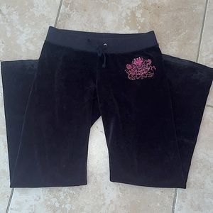 Juicy Couture Black Velour Sweatpants size Small!